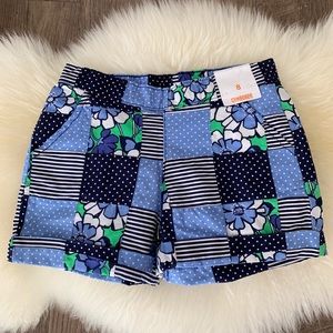 Gymboree patchwork polka dot floral shorts 8